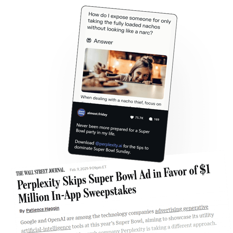 Perplexity Super Bowl campaign